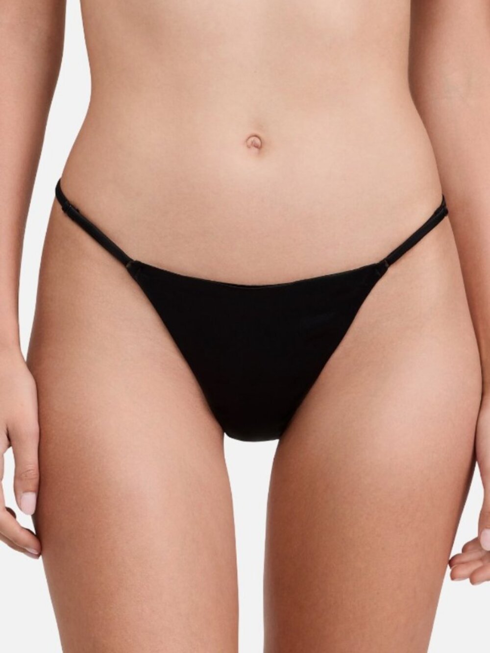 Kiki De Montparnasse Women's Black Silk Tous Les Jours G-String Panties Size L